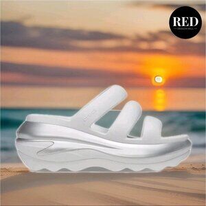 Crocs Mega Crush Triple Strap Sandal White Silver 210459-OQ - Women's Size 9